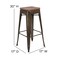Flash Furniture 30" High Metal Indoor Bar Stool, Gray, PK4 4-ET-31320W-30-GN-R-GG - alternate 7